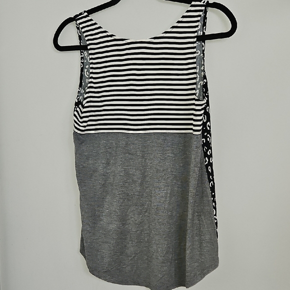 Dolan Left Coast Anthropologie Mixed Media Leopard Stripe Tank Top - Size XS - Picture 7 of 8